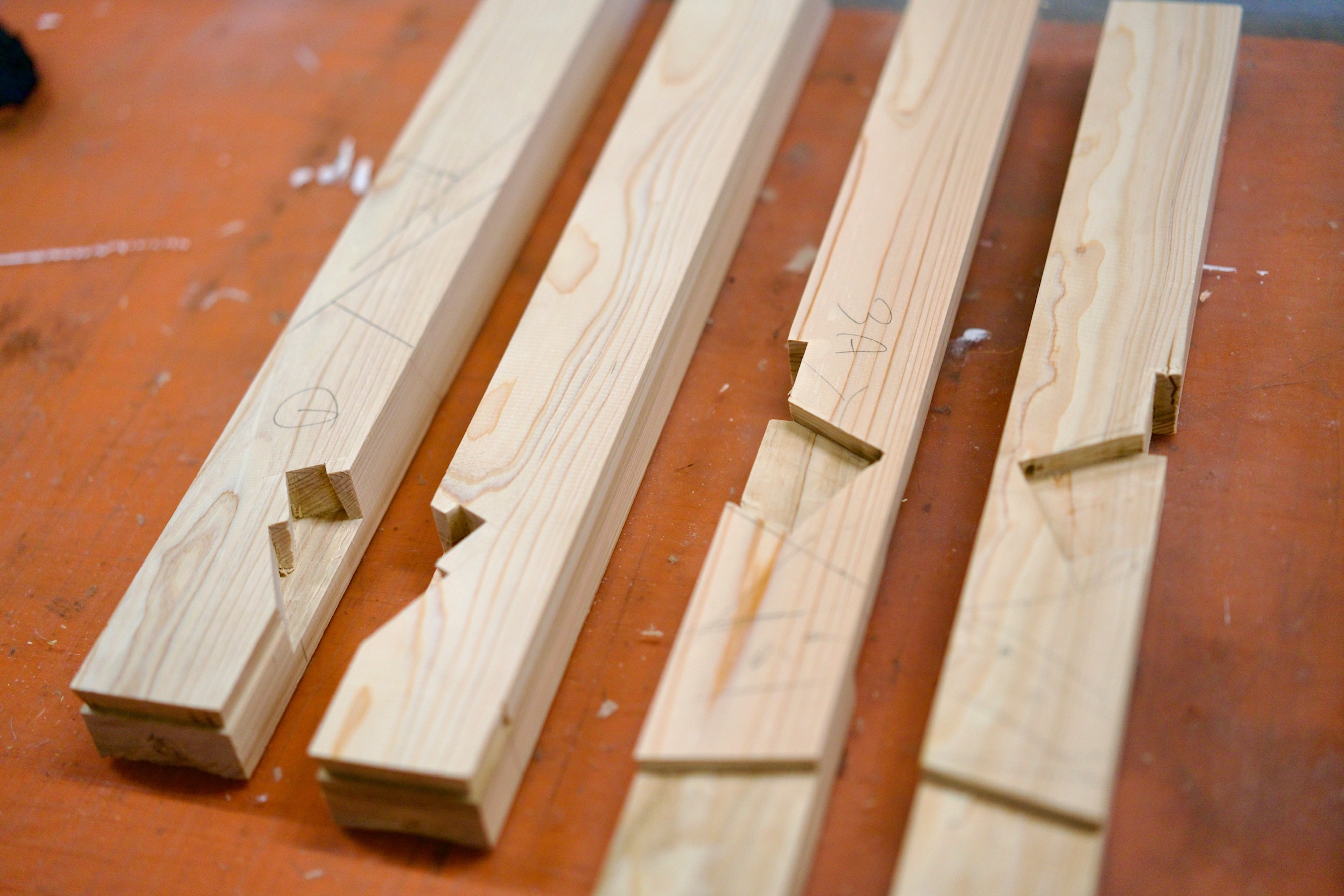 V-SERIES V — 2024 — Sample of hinoki traditional carpentry for chair — Nara — by Sander Wassink — photo Studio Sander Wassink
